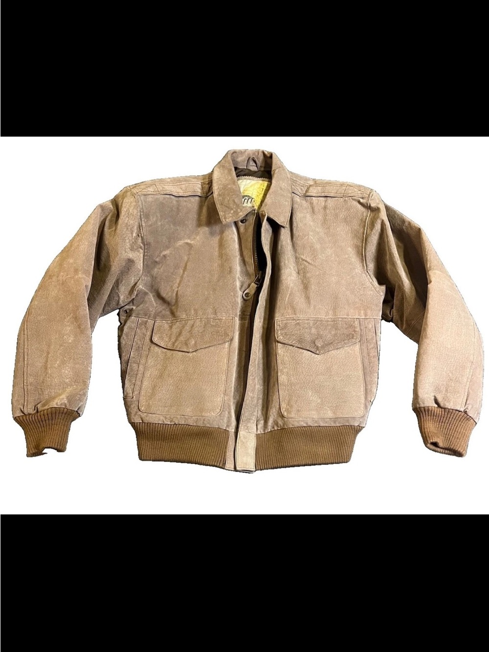 Vintage Global Identity G-III Mens Brown Leather Bomber Jacket-Size S/M Top Gun